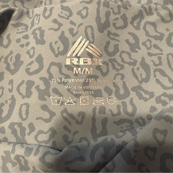 RBK Women's Light Green Leopard Print Workout CAPRIS SZ M - Picture 4 of 5